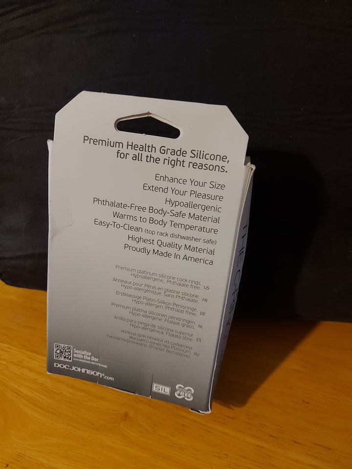 AD-12: Doc Johnson Platinum Premium Silicone - The C-Rings Cock Rings, Charcoal