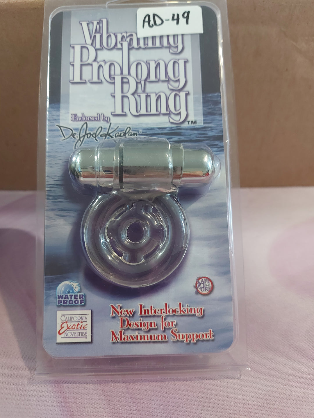 AD-49: California Exotic Novelties Dr Joel Kaplan Vibrating Prolong Ring, Clear