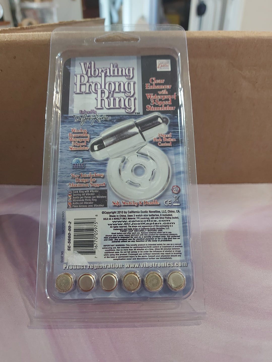 AD-49: California Exotic Novelties Dr Joel Kaplan Vibrating Prolong Ring, Clear