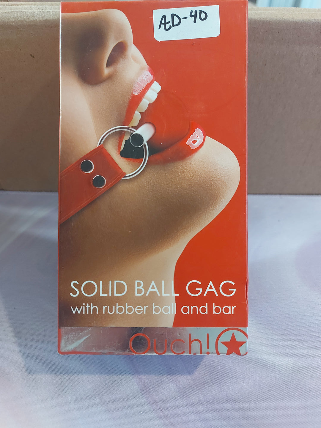 AD-40: Ouch! Solid Ball Gag, Red