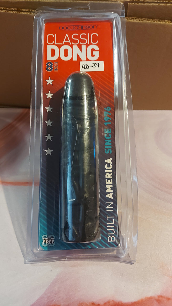 AD-34: Doc Johnson Classic 8 Inch Dong - Black