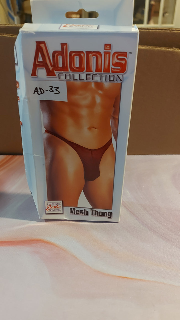 AD-33: California Exotics Adonis Collection Men's Mesh Thong, Red
