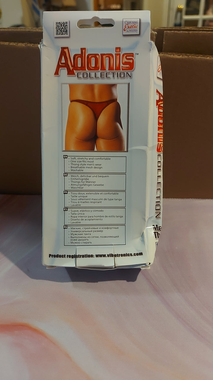 AD-33: California Exotics Adonis Collection Men's Mesh Thong, Red