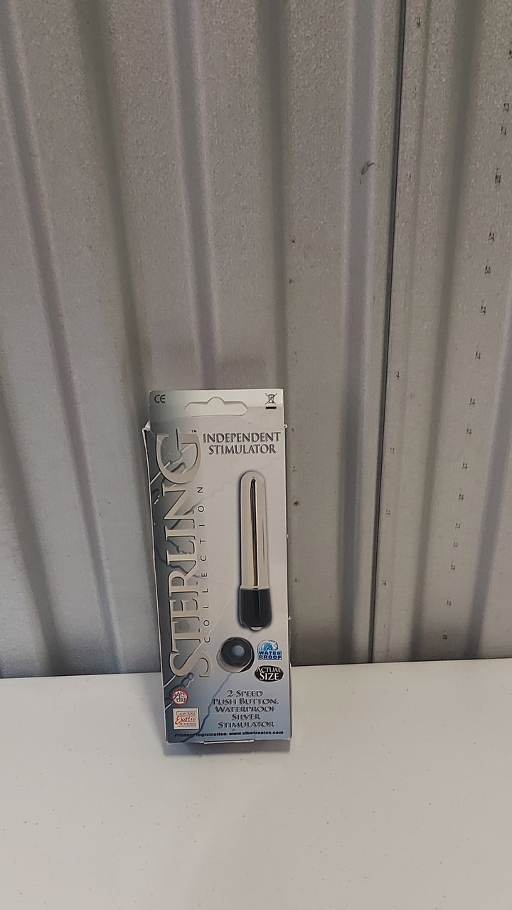 AD-024 California Exotic: Sterling Collection 2 Speed Push Button Stimulator – Silver