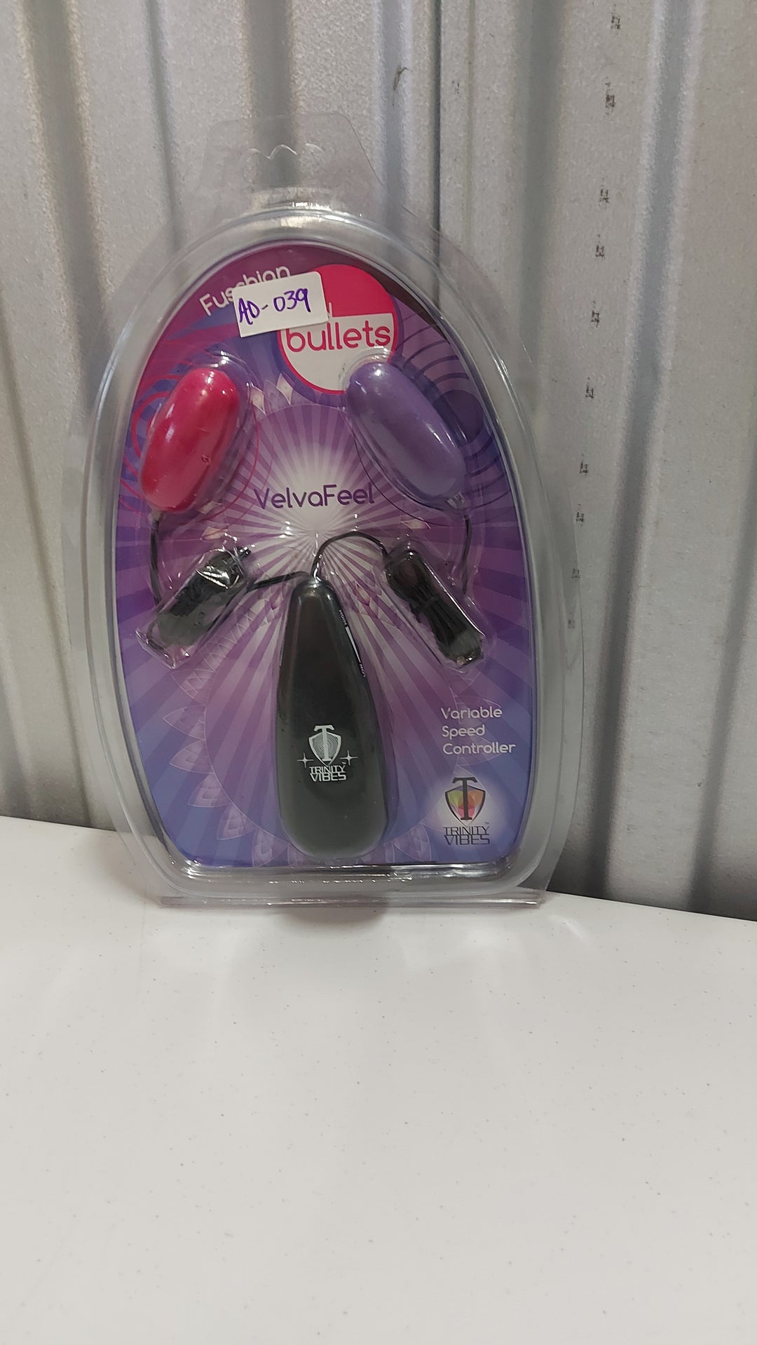 AD-039 Trinity Vibes: VelvaFeel Fuschian Twin Bullet Vibrators, Pink & Purple