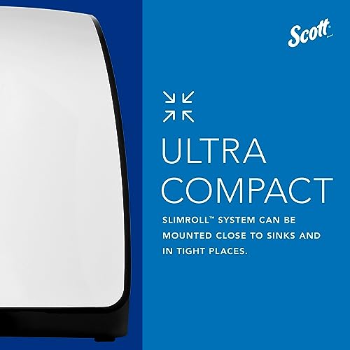 Scott® Slimroll™ Manual Towel Dispenser (47091), White, for Scott® Orange Core Towels, 12.65" x 13.02" x 7.18" (Qty 1)