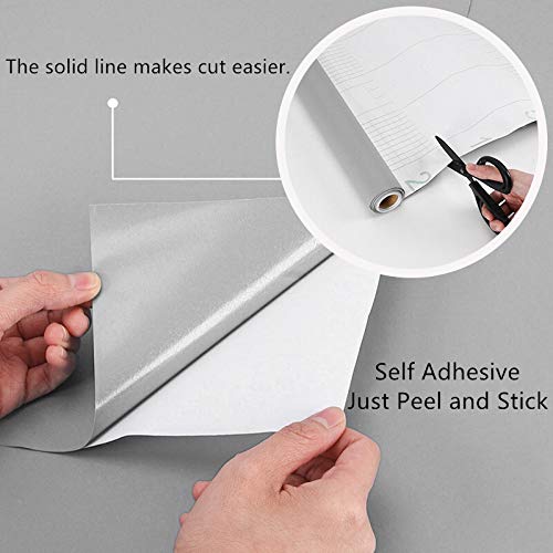 practicalWs Gray Matte Contact Paper 15.7" x118", Gray Peel and Stick Wallpaper for Removable Vinyl Film, Self Adhesive Wallpaper for Furniture and Wall