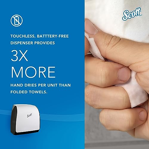 Scott® Slimroll™ Manual Towel Dispenser (47091), White, for Scott® Orange Core Towels, 12.65" x 13.02" x 7.18" (Qty 1)