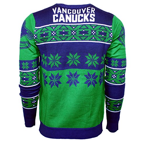 NHL Vancouver Canucks Big Logo Ugly Crew Neck Sweater, Large, Team Color