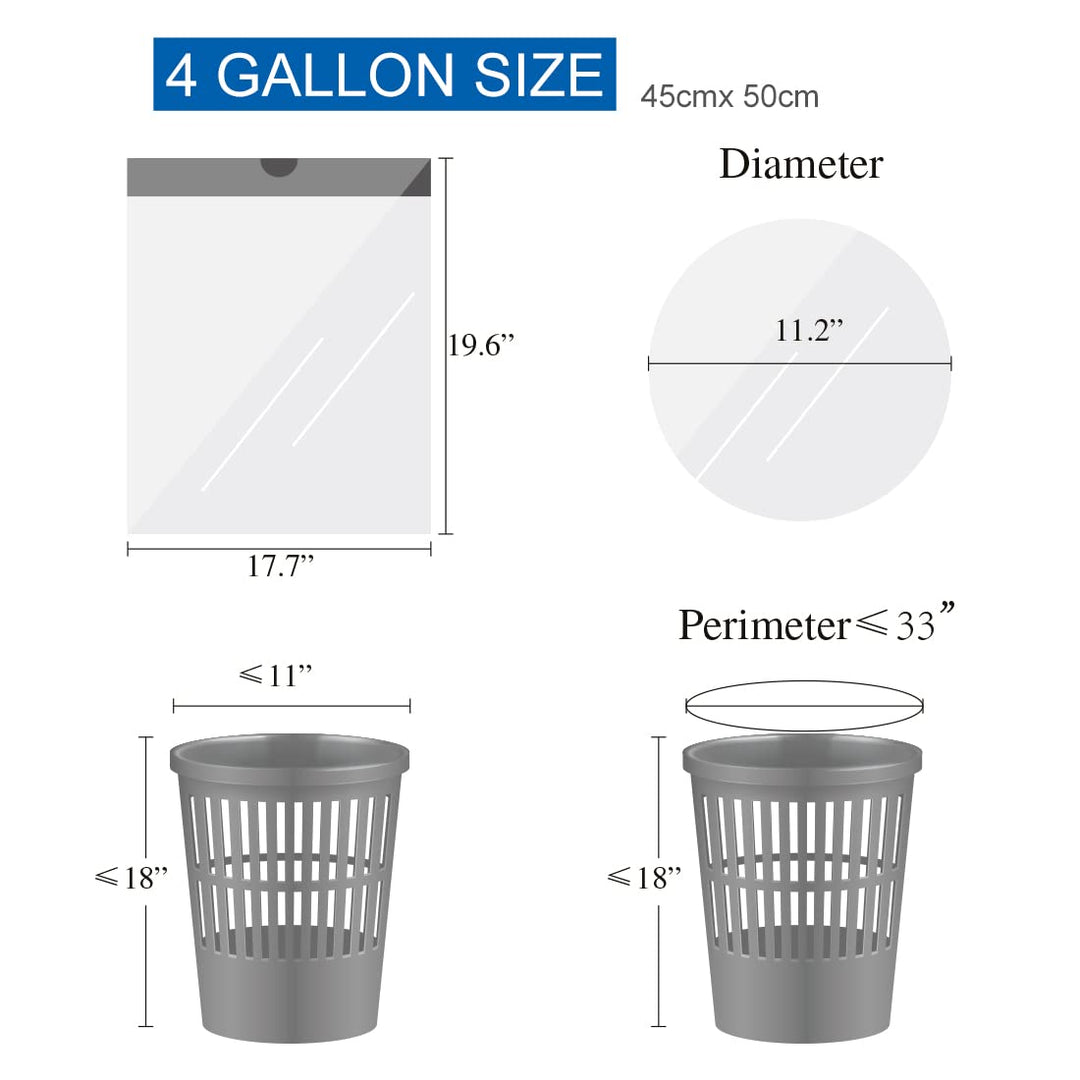 JASINCESS 3-4 Gallon Drawstring Small Trash Bags- Thick Multi purpose Garbage Bags For home office kitchen (Black-60, 4 gallon)