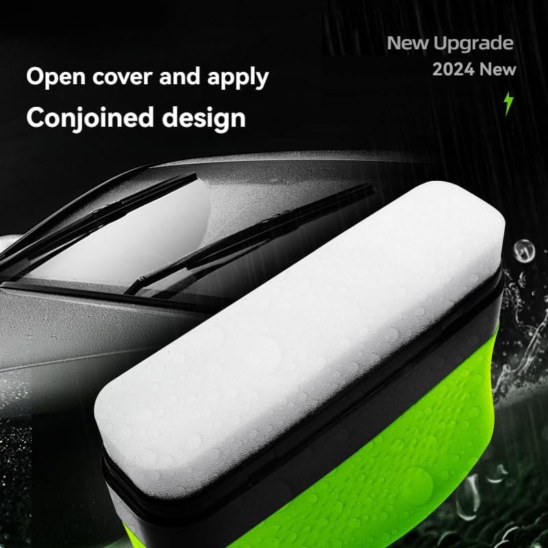 EINESIN Upgrade Automotive Oil Film Cleaning Brush, Reusable Oil Film Cleaning Brush, Glass Coating for Windshield, Prevents Rain and Fog Cleaning Glass Brush, Green (Green-1pc)