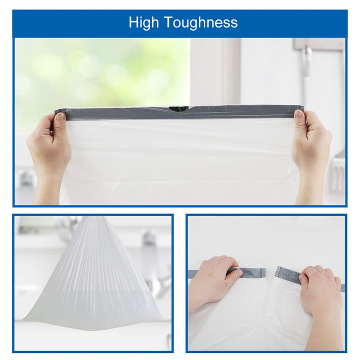 JASINCESS 3-4 Gallon Drawstring Small Trash Bags- Thick Multi purpose Garbage Bags For home office kitchen (Black-60, 4 gallon)