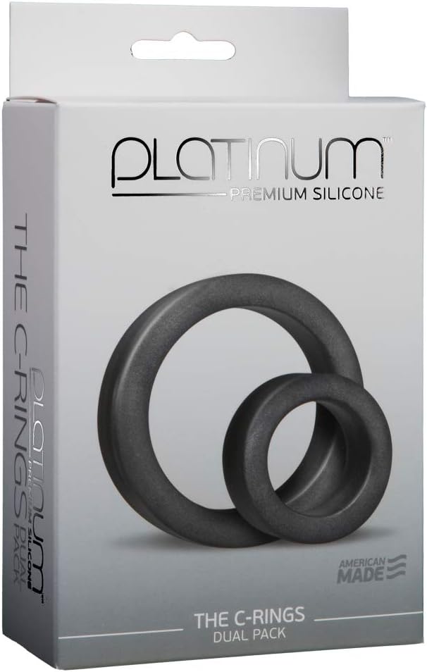 AD-12: Doc Johnson Platinum Premium Silicone - The C-Rings Cock Rings, Charcoal