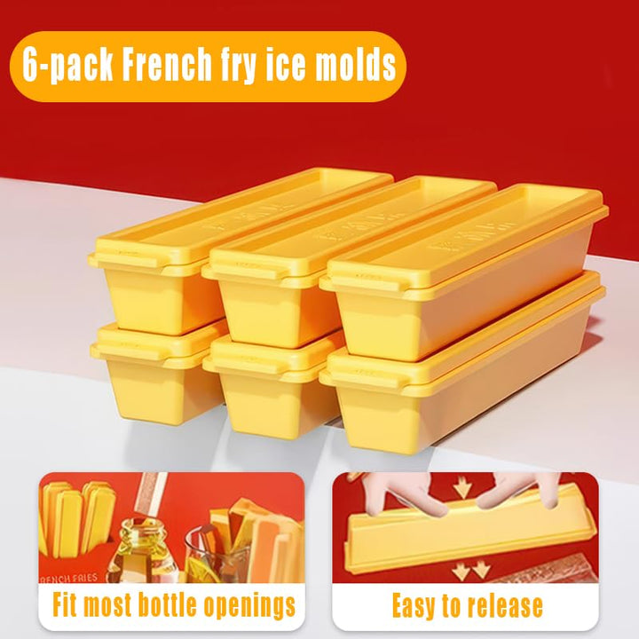 Mini Ice Cube Tray with Lid, 6 Stick Set Cute Ice Mold with Magnetic Storage Box Fit for Freezer, Easy Pop Out Reusable Funny Ice Stick Maker for Water, Juice, Whiskey, Coffee