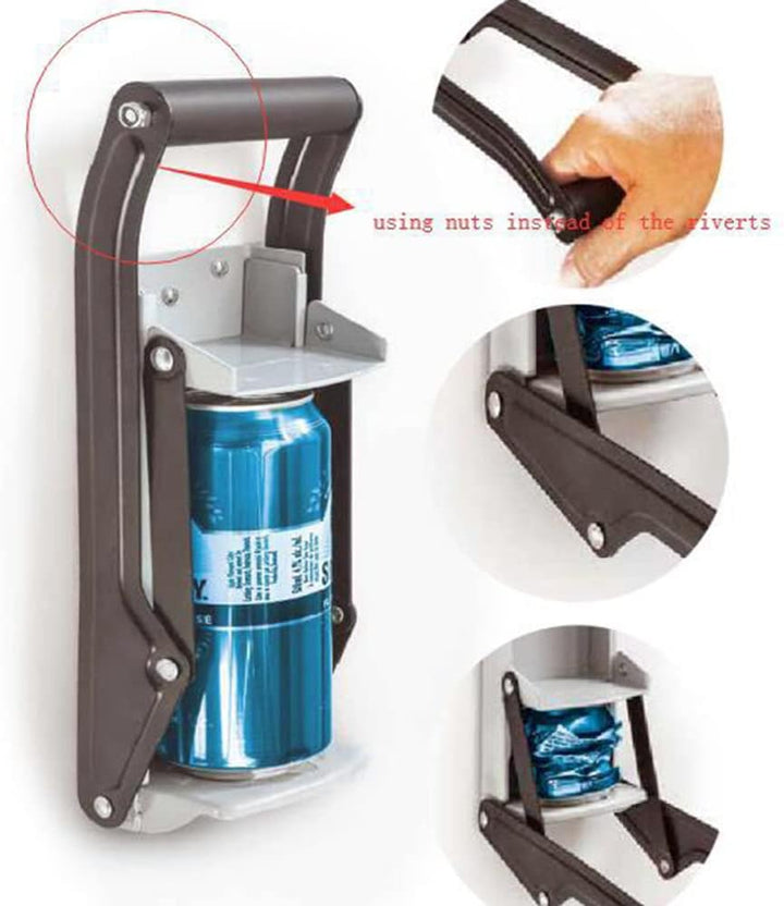 Home 16 oz Can Crusher for Recycling, Heavy Duty Wall Mounted Metal Beer Soda Seltzer Cans Compactor Recycling Plastic Bottles Smasher with Bottle Opener Tool (1 Pack)