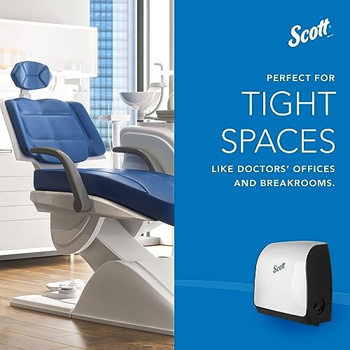 Scott® Slimroll™ Manual Towel Dispenser (47091), White, for Scott® Orange Core Towels, 12.65" x 13.02" x 7.18" (Qty 1)