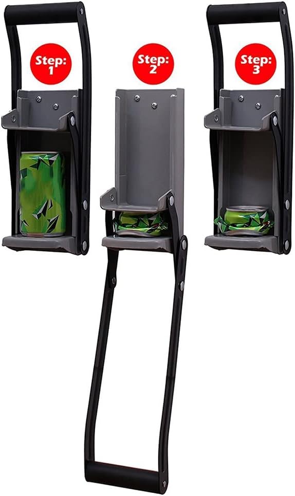 Home 16 oz Can Crusher for Recycling, Heavy Duty Wall Mounted Metal Beer Soda Seltzer Cans Compactor Recycling Plastic Bottles Smasher with Bottle Opener Tool (1 Pack)