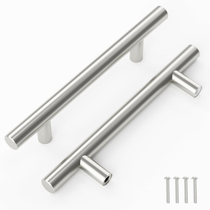 Vepagoo 20 Pack 6-2/5" Brushed Nickel Cabinet Handles Drawer Pulls – 4 inch Hole Center Silver Stainless Steel Handle Pull for Kitchen, Bathroom, Wardrobes, Tv Cabinets – Poignée Armoire Cuisine