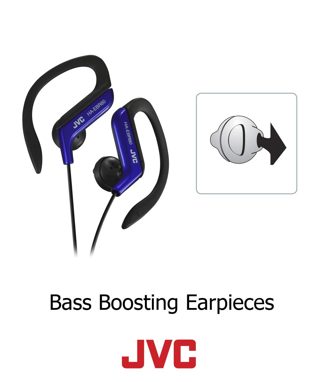 Jvc HAEBR80A Sports Clip High Quality Headphones, Blue