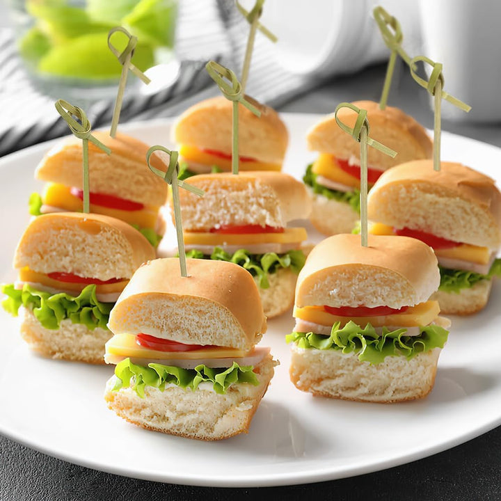 Cocktail Toothpicks for Appetizers 200pcs 4.9" Bamboo Toothpicks Fancy Toothpicks for Appetizers Cocktail Picks for Drinks Cocktail Garnish Charcuterie Cups Appetizer Skewers Charcuterie Accessories