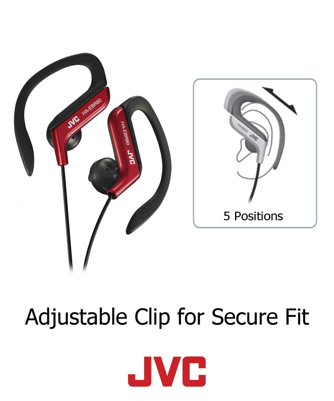 JVC HAEBR80B Sports Clip Headphones (Black)