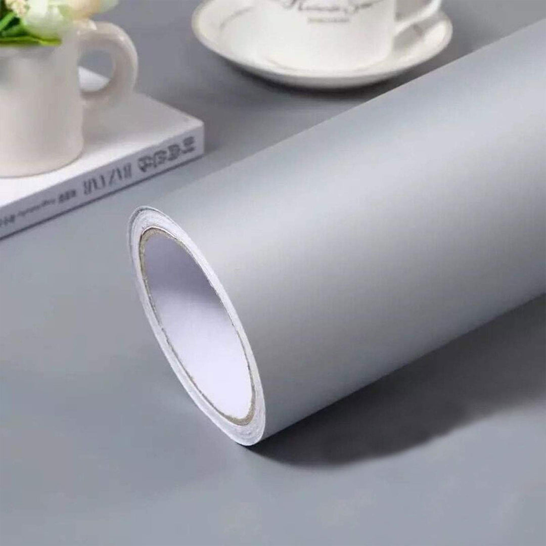 practicalWs Gray Matte Contact Paper 15.7" x118", Gray Peel and Stick Wallpaper for Removable Vinyl Film, Self Adhesive Wallpaper for Furniture and Wall