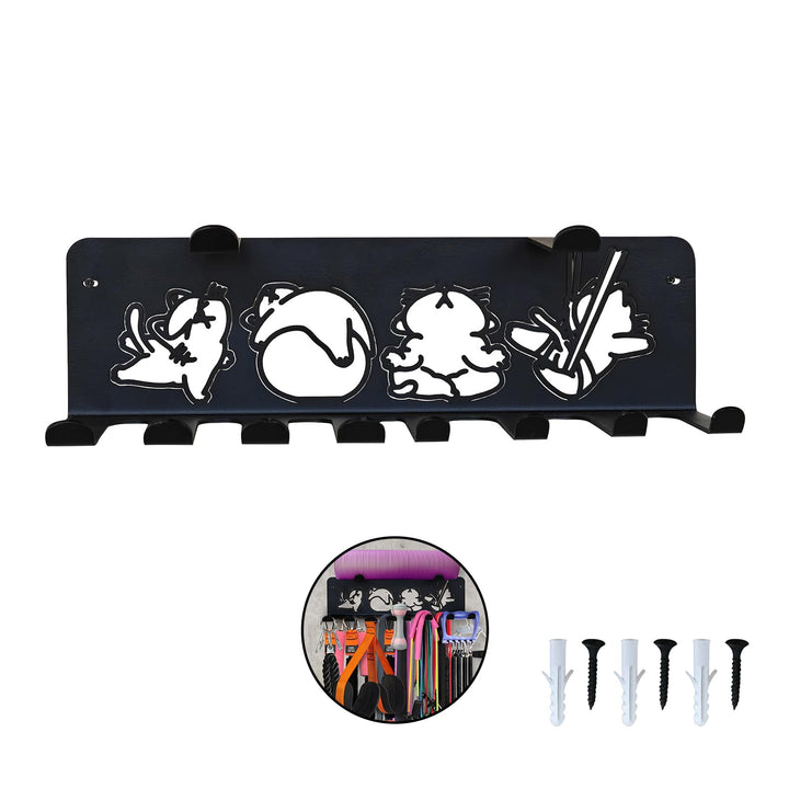 Multifunctional Fitness Equipment Storage Rack, 8-Hook Heavy Wall Storage Bag, Cable Attachments for Gym, Gym Accessories, Home Gym Storage Rack, Resistance Rope Skipping Fitness Barbell Mountaineering Buckle Storage Bag.