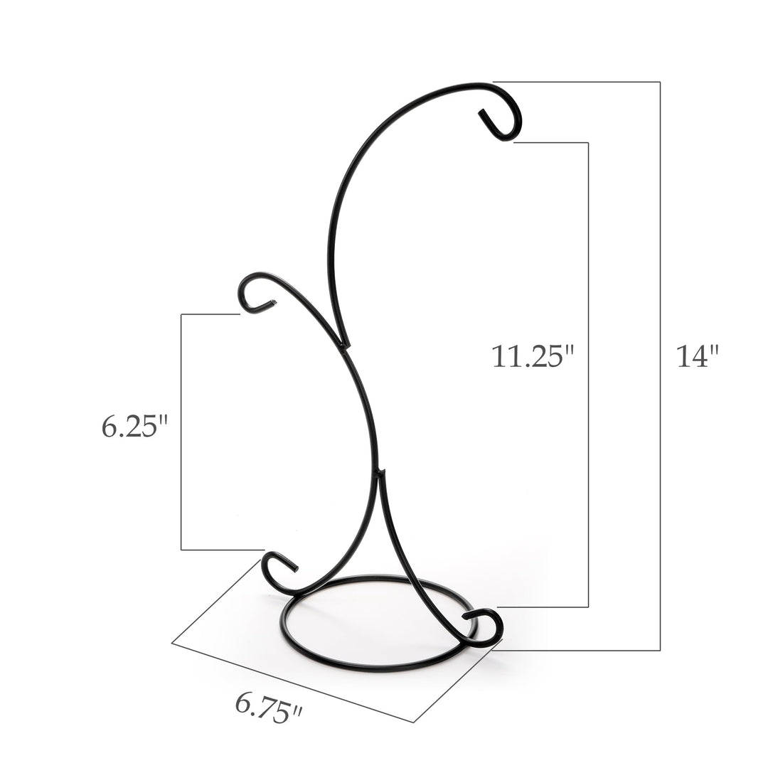 Kingrol 8 Pack Ornament Display Stands, 14" Iron Pothook Stands with Hooks for Hanging Air Plant Holders and Glass Planters, Home Christmas Wedding Party Decor
