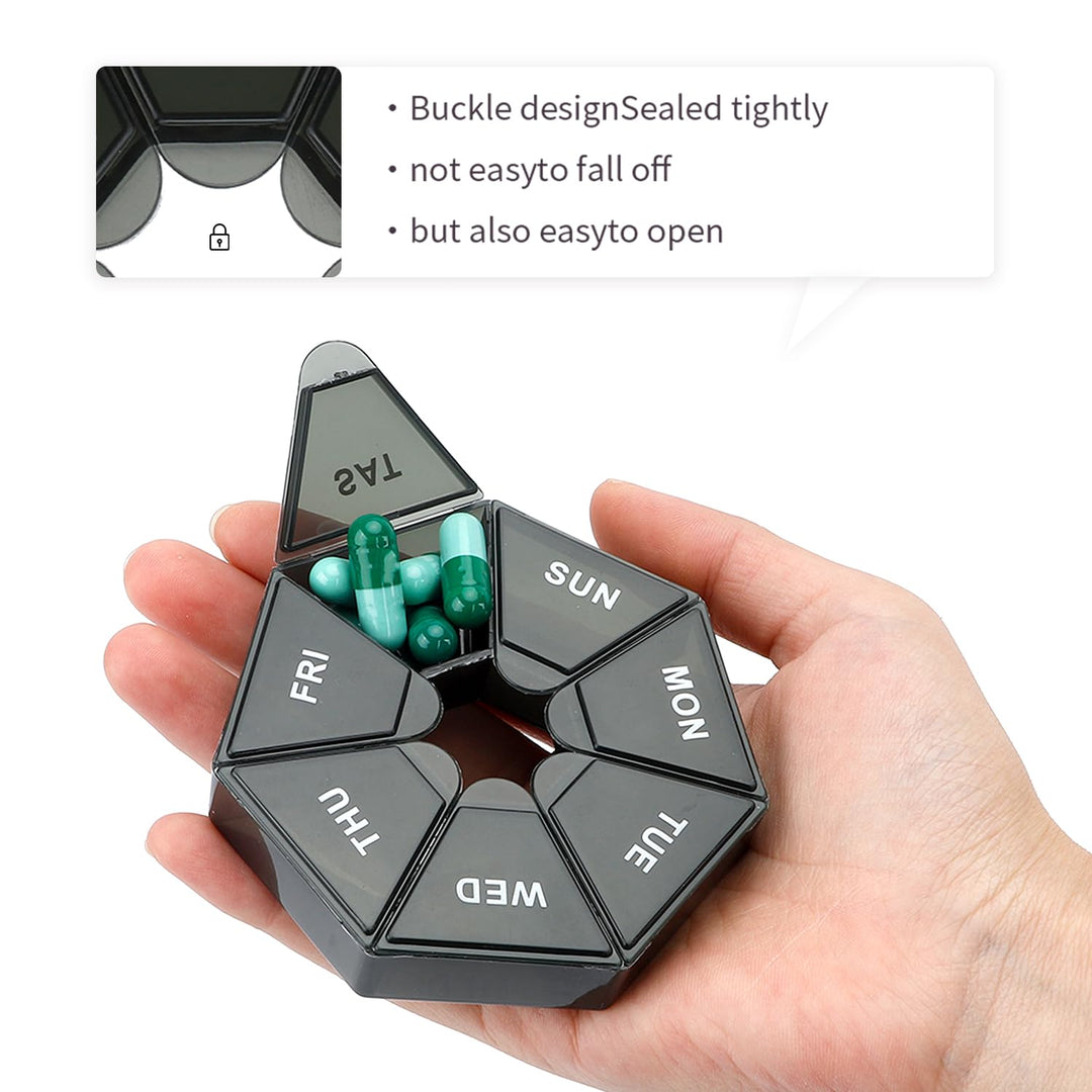 Weekly Pill Organizer Pill Case Pill Container Daily Pill Organizer Pill Organizer Travel Pill Holder Pillulier Portatif 7 Jours Dosette Pill Organizer Pilulier 7 Jours Vitamin Case Pill Boxes 4 PCS