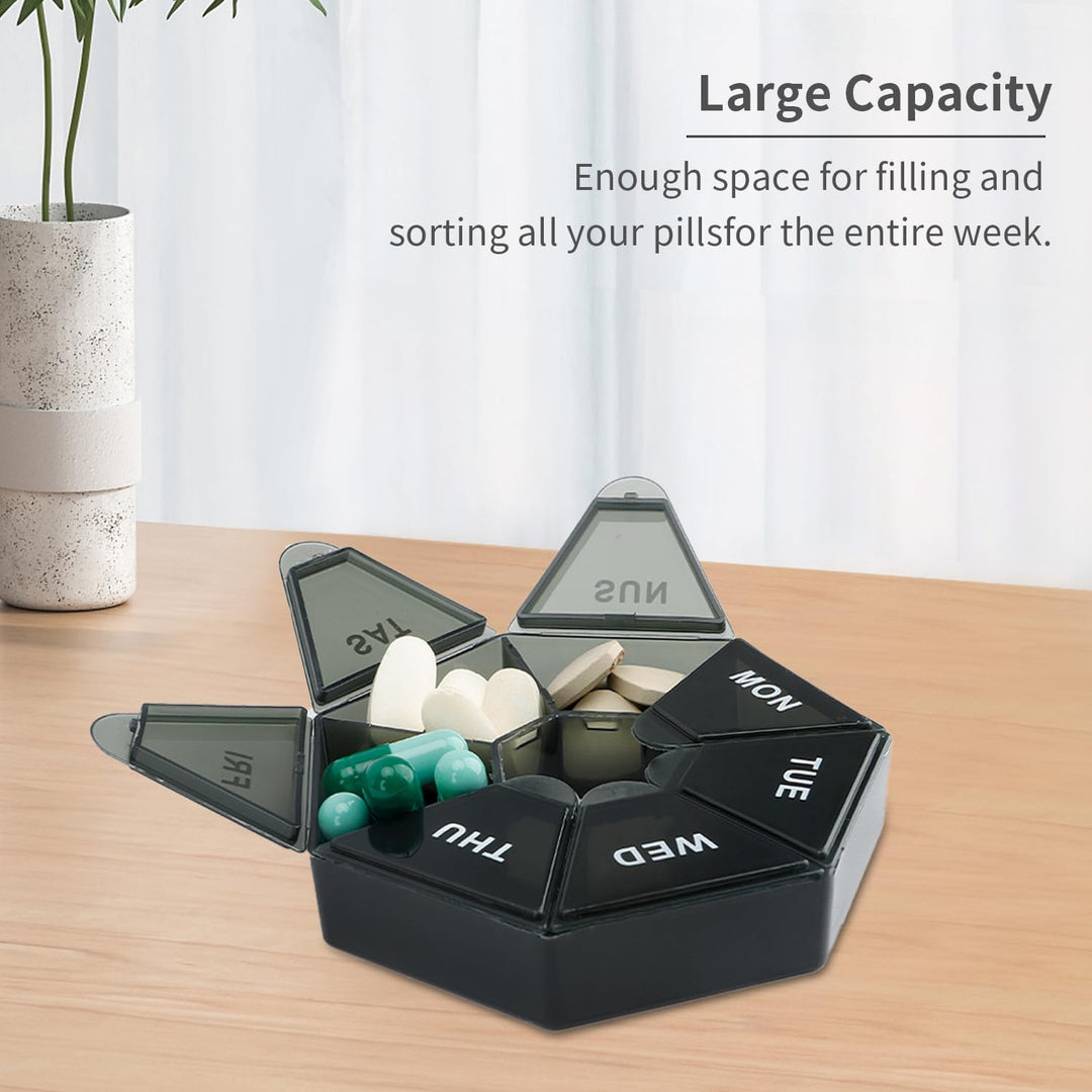 Weekly Pill Organizer Pill Case Pill Container Daily Pill Organizer Pill Organizer Travel Pill Holder Pillulier Portatif 7 Jours Dosette Pill Organizer Pilulier 7 Jours Vitamin Case Pill Boxes 4 PCS