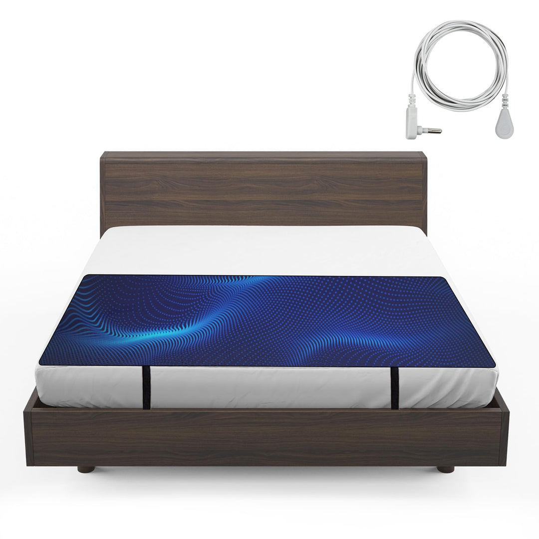Grounding Mat for Bed, Grounding Sleeping Mat Queen Size 27 * 60", Anti-Slip PU Leather Earthing Pad with Grounding Cord (Queen)