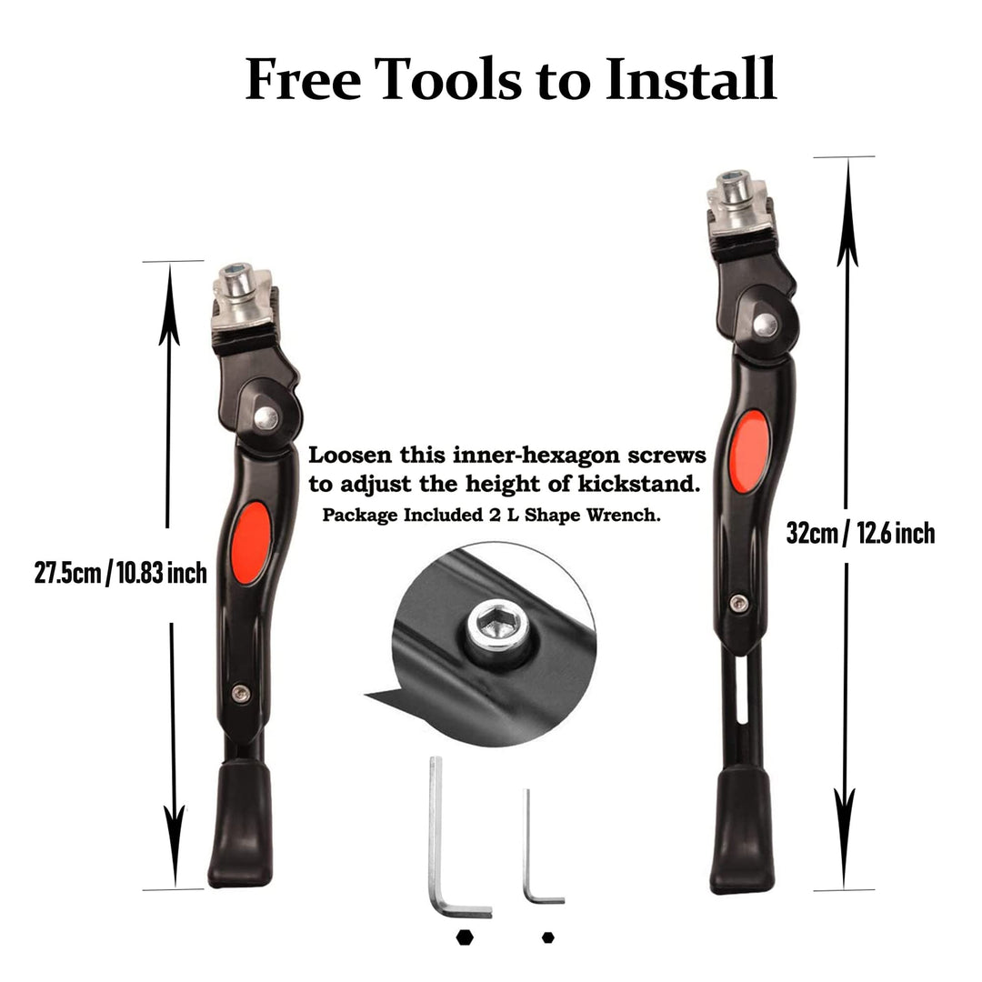 Bike Kickstand Adjustable Kids Bike Kickstand for 20-22inch Center Mount Bicycle Kickstands Bike Stand Mountain Bike/Road Bicycle/Adult Bikes/Sports Bike