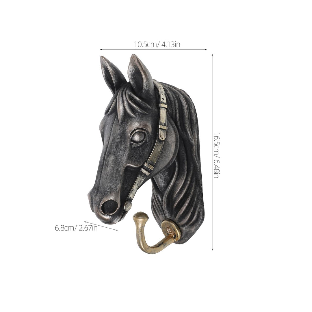 PRETYZOOM Horse Head Wall Hook Creative Animal Shaped Decorative Hanger for Coats Bags Hats Strong Load Bearing Zinc Alloy Resin 6.5X4.13X2.68 Inches Ideal for Home Entryway and Hotel