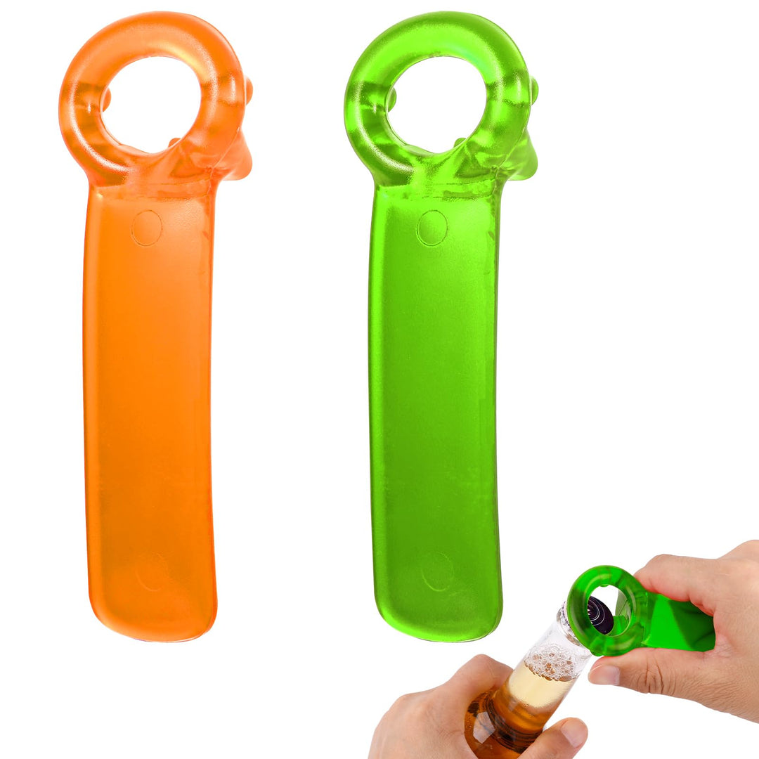 2pcs Jar Openers, Jar Grippers Key Effortless Manual Beer/Bottle Cap/Canning Can Lid Opener Tool for Elders Children Women Weak Hands (Orange, Green)