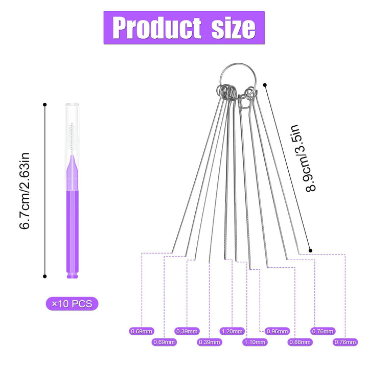 10pcs Shower Head Cleaners, with 10pcs Needle Picks Anti-Clogging Shower Head Cleaning Brush Tiny Crevice Cleaner Tool for Small Holes Gaps Nozzle Window Slot Household Bathroom (Purple)