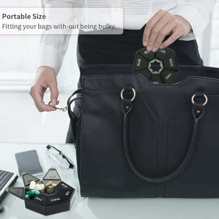 Weekly Pill Organizer Pill Case Pill Container Daily Pill Organizer Pill Organizer Travel Pill Holder Pillulier Portatif 7 Jours Dosette Pill Organizer Pilulier 7 Jours Vitamin Case Pill Boxes 4 PCS