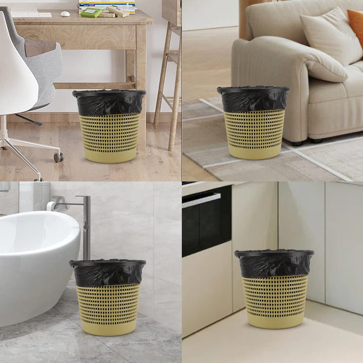 JASINCESS 3-4 Gallon Drawstring Small Trash Bags- Thick Multi purpose Garbage Bags For home office kitchen (Black-60, 4 gallon)