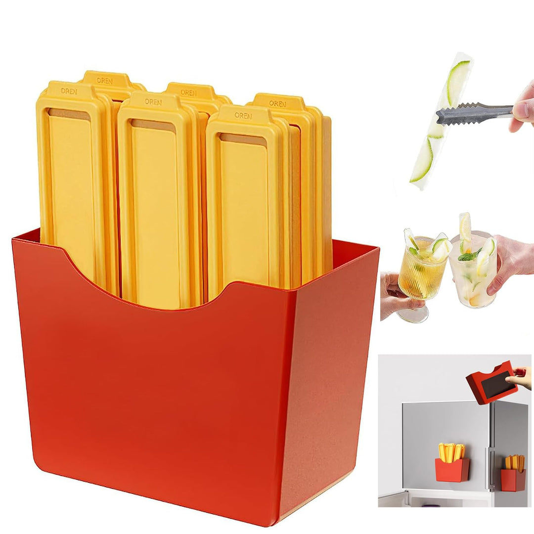 Mini Ice Cube Tray with Lid, 6 Stick Set Cute Ice Mold with Magnetic Storage Box Fit for Freezer, Easy Pop Out Reusable Funny Ice Stick Maker for Water, Juice, Whiskey, Coffee