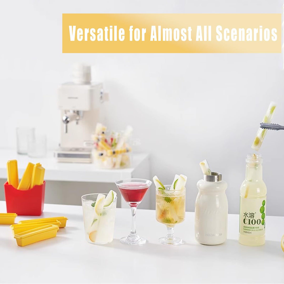 Mini Ice Cube Tray with Lid, 6 Stick Set Cute Ice Mold with Magnetic Storage Box Fit for Freezer, Easy Pop Out Reusable Funny Ice Stick Maker for Water, Juice, Whiskey, Coffee