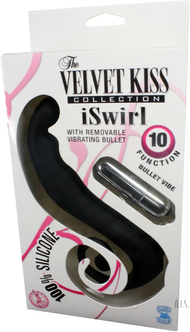 AD-017 The Velvet Kiss Collection: iSwirl Bullet Vibe, Black