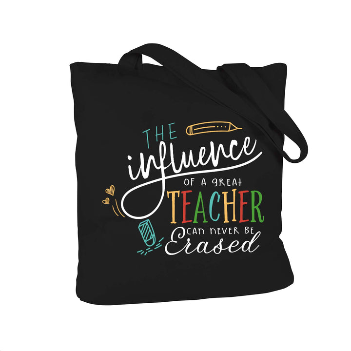 ElegantPark Teacher Bag Teacher Gifts for Women from Students Teacher Appreciation Birthday Christmas Gifts Tote Bag with Interior Pocket Canvas Black
