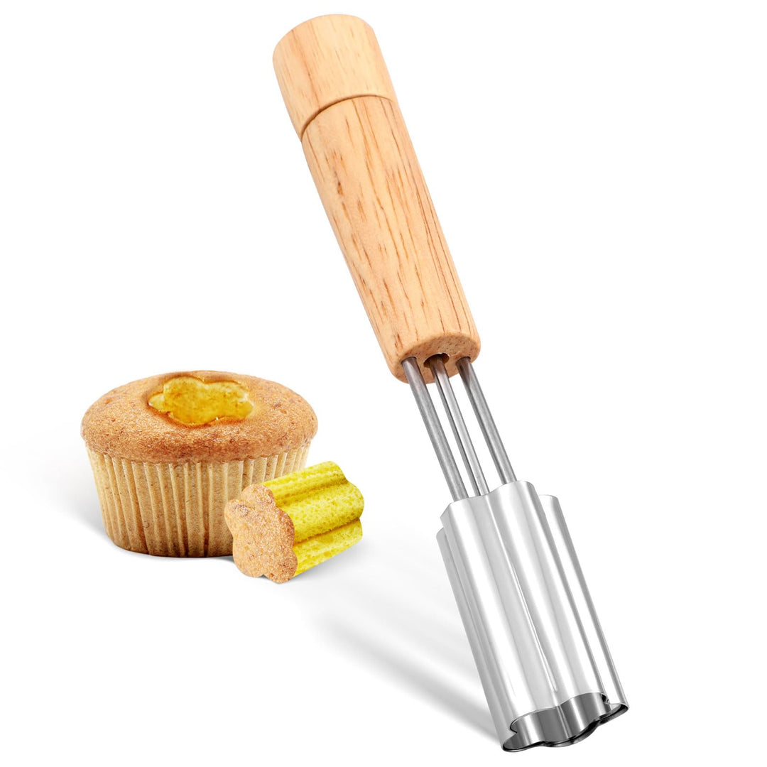 lasuroa Cupcake Corer, 6.3 Inch Long Cupcake Hole Cutter for Filling Reusable Cupcake Hole Puncher Cake Digging Hole Device Cupcake Hole Maker Cupcake Corer Tool for Kitchen Cookie Baking