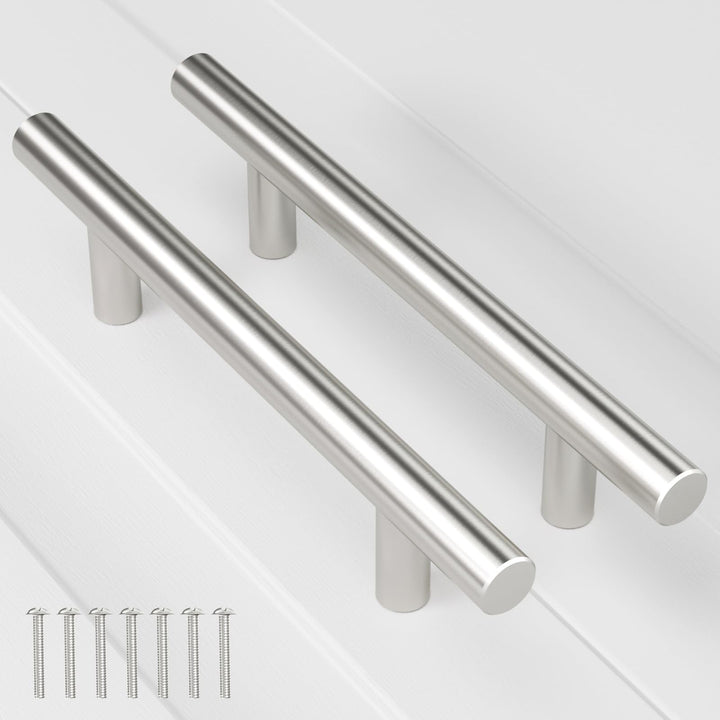 Vepagoo 20 Pack 6-2/5" Brushed Nickel Cabinet Handles Drawer Pulls – 4 inch Hole Center Silver Stainless Steel Handle Pull for Kitchen, Bathroom, Wardrobes, Tv Cabinets – Poignée Armoire Cuisine