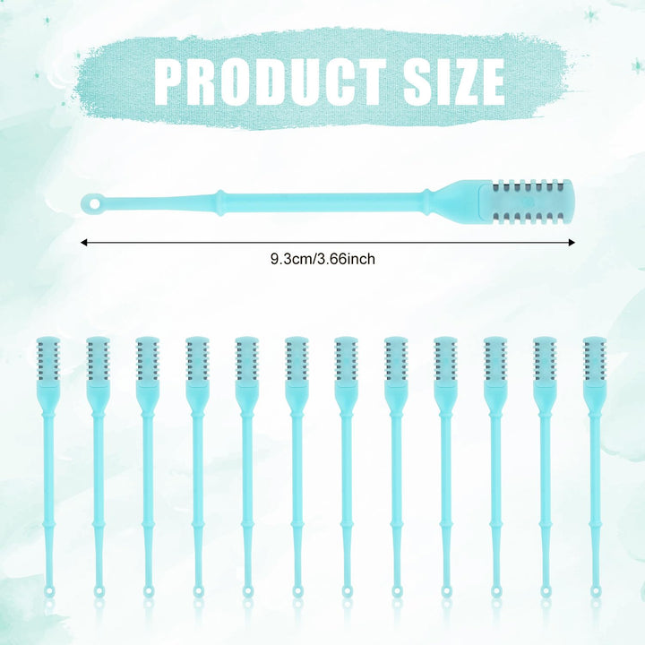 12pcs 2 in 1 Nasal Hair Cutter, 360 Rotating Nose Hair Trimmer for Men Women Double Sided Nose Hair Cleaner with Ear Picker Portable Manual Nostril Hair Removal Tool (Blue)