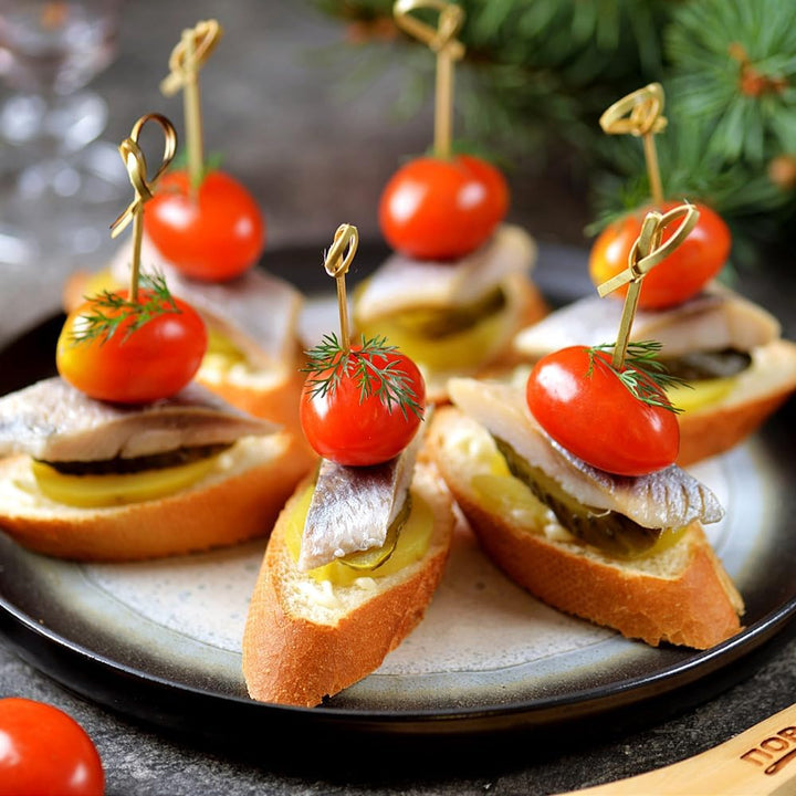 Cocktail Toothpicks for Appetizers 200pcs 4.9" Bamboo Toothpicks Fancy Toothpicks for Appetizers Cocktail Picks for Drinks Cocktail Garnish Charcuterie Cups Appetizer Skewers Charcuterie Accessories