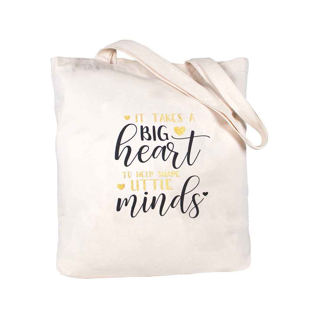 ElegantPark Teacher Appreciation Gifts for Women Bag Daycare Teacher Birthday Christmas Gift Canvas Tote Shoulder Bags with Interior Pocket