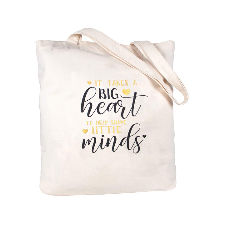 ElegantPark Teacher Appreciation Gifts for Women Bag Daycare Teacher Birthday Christmas Gift Canvas Tote Shoulder Bags with Interior Pocket