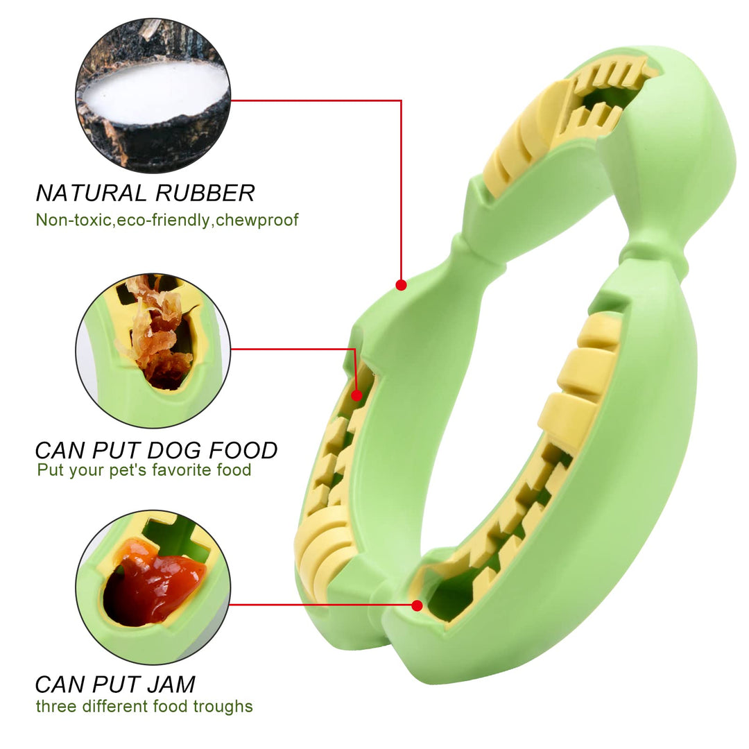 Jomilly Durable Dog Chew Toys for Average Chewers - Treat Dispenser stuffable Tough Dog Toys for Small Medium Large Dogs Lifetime Replacement Puppy Pet Teething Toys-Banana Circle Shape Medium