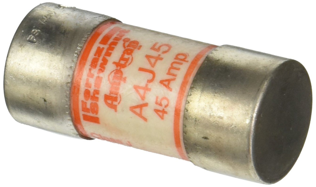 Mersen A4J Fast Acting/Class J Fuse, 600VAC/300VDC, 200kA AC/100kA DC, 45 Ampere, 1-1/16" Diameter x 2-3/8" Length, for Excellent Current-Limiting Protection