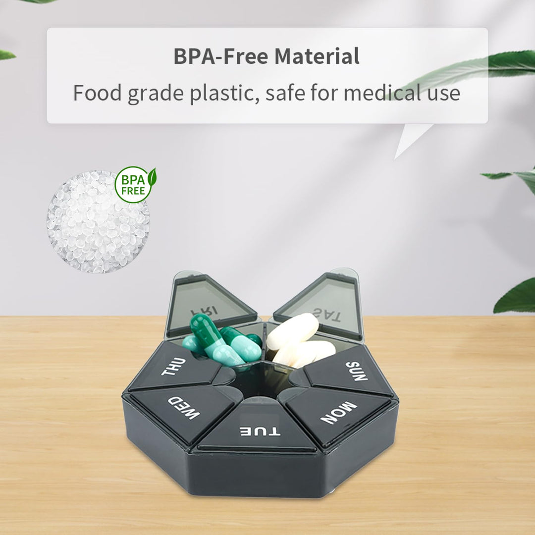Weekly Pill Organizer Pill Case Pill Container Daily Pill Organizer Pill Organizer Travel Pill Holder Pillulier Portatif 7 Jours Dosette Pill Organizer Pilulier 7 Jours Vitamin Case Pill Boxes 4 PCS